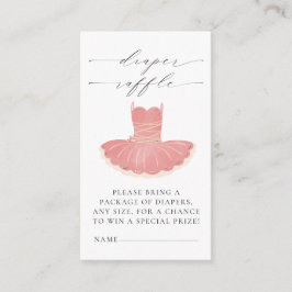 Tarjeta De Recepción Pequeña Ballerina Rosa Baby Shower Diaper Raffle