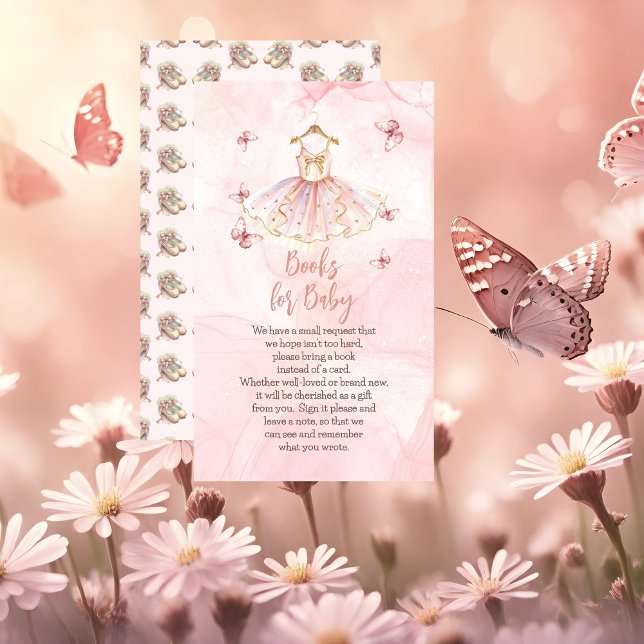 Tarjeta De Recepción Pequeña Ballerina Rosa Libros de Baby Shower para  (Sweet Little Ballerina Is On The Way & We're TUTU Excited Pink Girl Baby Shower Books for Baby Card)