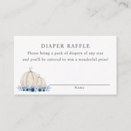 Tarjeta De Recepción Pequeña Calabaza Azul Niño Diaper Raffle