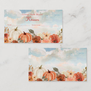 Tarjeta De Recepción Pequeña Calabaza Baby Shower Adivinan Cuántos Beso