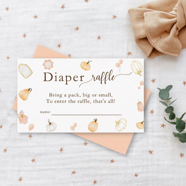Tarjeta De Recepción Pequeña Calabaza Baby Shower Diaper Raffle (Subido por el creador)