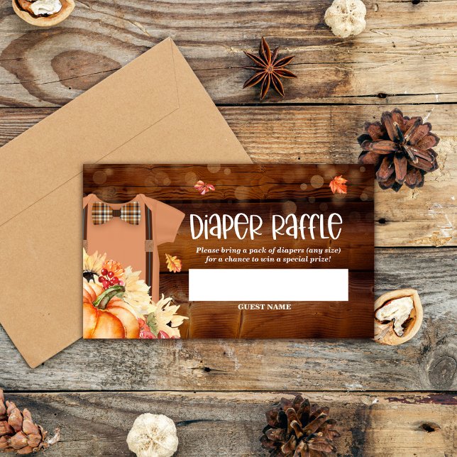 Tarjeta De Recepción Pequeña Calabaza Baby Shower Diaper Raffles Entrad (Subido por el creador)