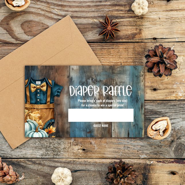Tarjeta De Recepción Pequeña Calabaza Baby Shower Diaper Raffles Entrad (Subido por el creador)