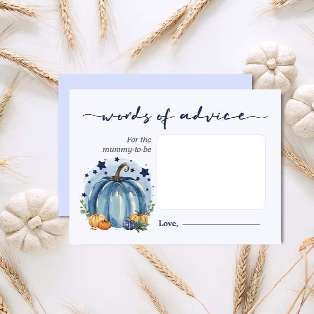 Tarjeta De Recepción Pequeña Calabaza Baby Shower Palabras De Consejos  (Subido por el creador)