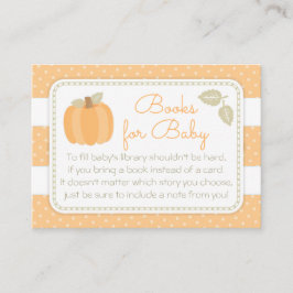 Tarjeta De Recepción Pequeña calabaza Baby Shower trae un libro
