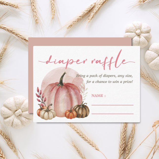 Tarjeta De Recepción Pequeña Calabaza Bebé Niña Ducha Rosa Diaper Raffl (Subido por el creador)