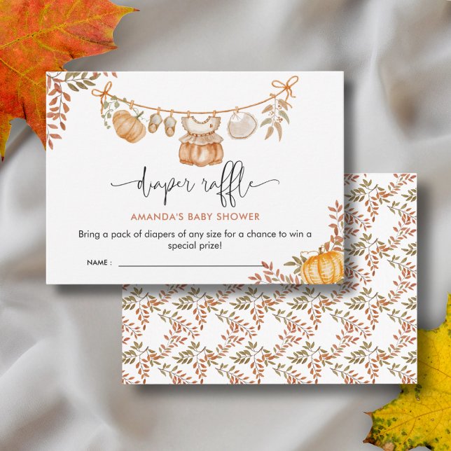 Tarjeta De Recepción Pequeña Calabaza Cae Baby Shower Diaper Raffle (Subido por el creador)