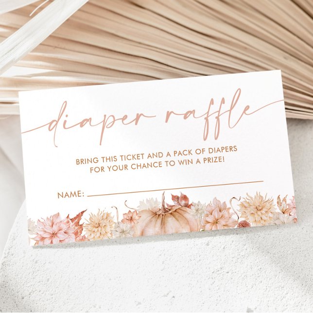 Tarjeta De Recepción Pequeña Calabaza Cae Baby Shower Diaper Raffle (Subido por el creador)