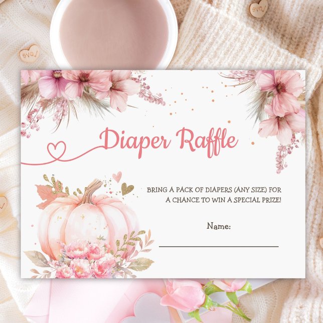Tarjeta De Recepción Pequeña Calabaza Cae Baby Shower Diaper Raffle (Subido por el creador)