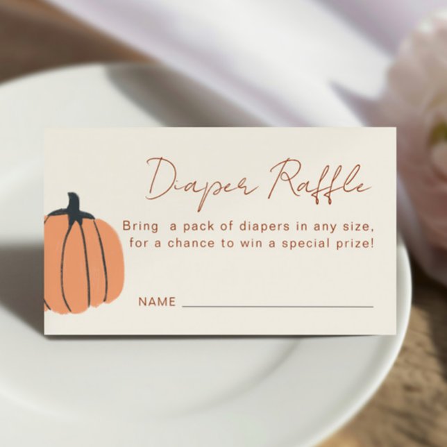 Tarjeta De Recepción Pequeña Calabaza Cae Baby Shower Diaper Raffle (Subido por el creador)