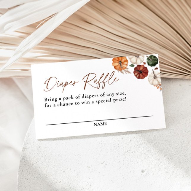 Tarjeta De Recepción Pequeña Calabaza Cae Baby Shower Diaper Raffle (Subido por el creador)