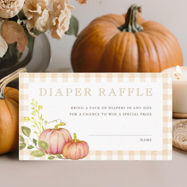Tarjeta De Recepción Pequeña Calabaza Cae Baby Shower Diaper Raffle (Subido por el creador)