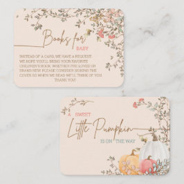 Tarjeta De Recepción Pequeña calabaza Cae en los libros de Baby Shower 