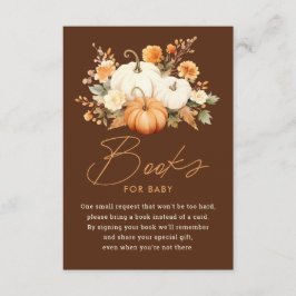 Tarjeta De Recepción Pequeña calabaza cae en los libros de Baby Shower