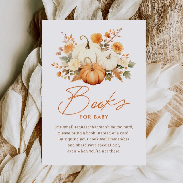 Tarjeta De Recepción Pequeña calabaza cae en los libros de Baby Shower  (Subido por el creador)