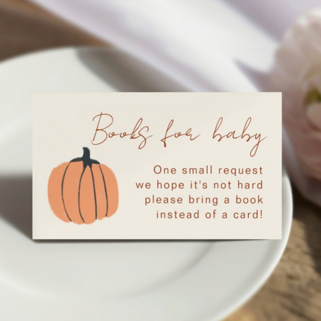Tarjeta De Recepción Pequeña calabaza cae en los libros de Baby Shower  (Subido por el creador)