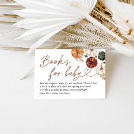 Tarjeta De Recepción Pequeña calabaza cae en los libros de Baby Shower 