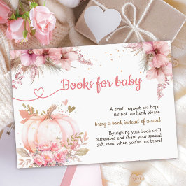 Tarjeta De Recepción Pequeña Calabaza Cae Los Libros De Baby Shower Par