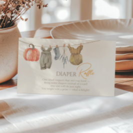 Tarjeta De Recepción Pequeña Calabaza Cae Ropa Chica Diaper Raffle