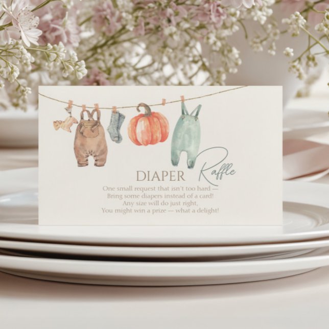 Tarjeta De Recepción Pequeña Calabaza Cae Ropa de niño Diaper Raffle (Subido por el creador)