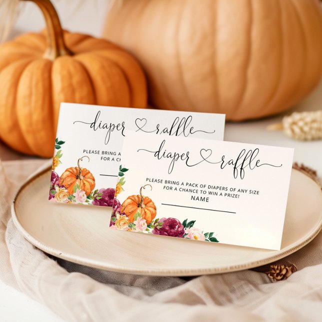 Tarjeta De Recepción Pequeña calabaza caída boleto de rifa de pañales (Subido por el creador)