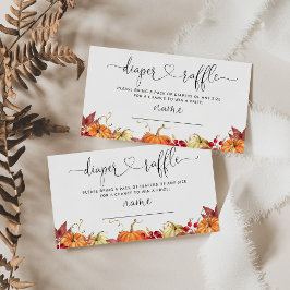 Tarjeta De Recepción Pequeña calabaza caída diapé caja de boletos de ri