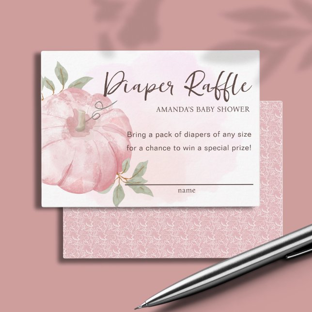 Tarjeta De Recepción Pequeña Calabaza Caída Diaper Raffle Baby Shower (Subido por el creador)