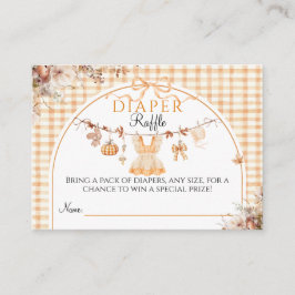 Tarjeta De Recepción Pequeña Calabaza Flor Bow Cae Baby Shower Diaper