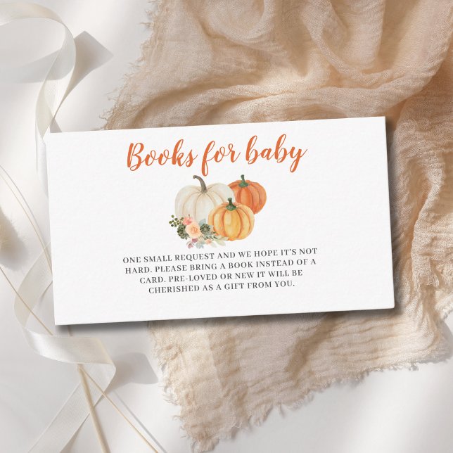Tarjeta De Recepción Pequeña Calabaza Libros De Otoño Para El Bebé (Subido por el creador)