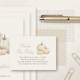 Tarjeta De Recepción Pequeña calabaza libros otoñales para el bebé