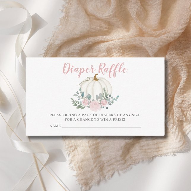 Tarjeta De Recepción Pequeña Calabaza Niña Diaper Raffle Ticket (Subido por el creador)