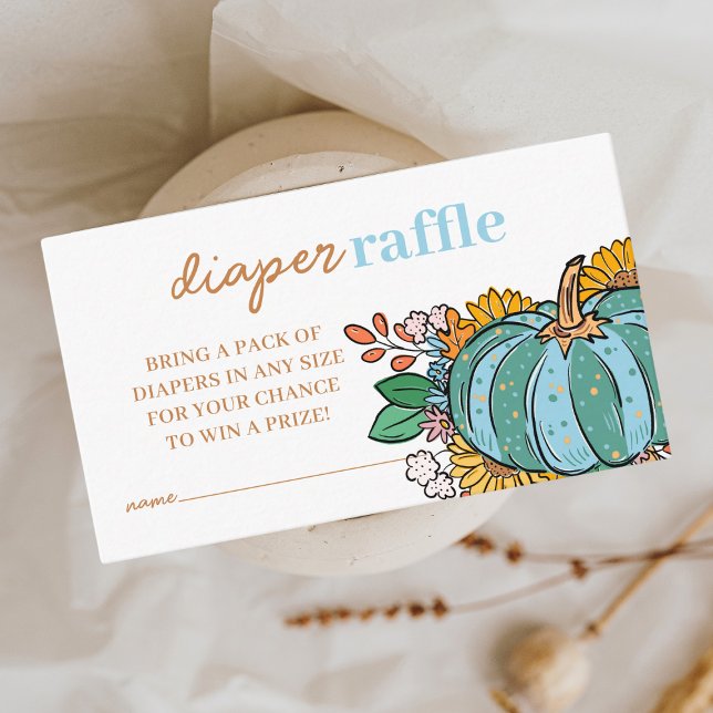 Tarjeta De Recepción Pequeña Calabaza Niño Diaper Raffle Baby Shower (Subido por el creador)