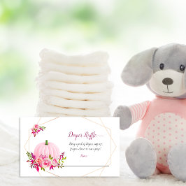 Tarjeta De Recepción Pequeña Calabaza Rosa Bebé Diaper Raffle