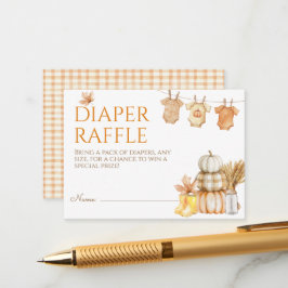 Tarjeta De Recepción Pequeña Calabaza Rústica Granja Baby Shower Diaper