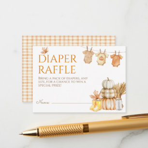 Tarjeta De Recepción Pequeña Calabaza Rústica Granja Baby Shower Diaper