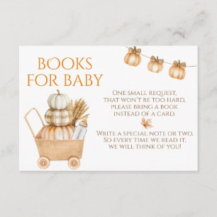 Tarjeta De Recepción Pequeña Calabaza Rustica Granja Baby Shower Libros
