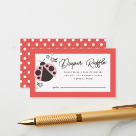 Tarjeta De Recepción Pequeña Dama Amor Bug Red Diaper Raffle