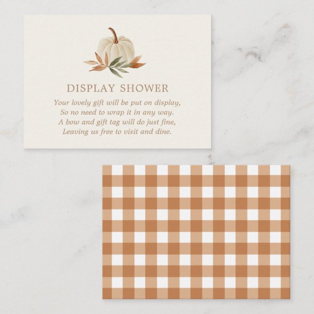 Tarjeta De Recepción Pequeña ducha de pantalla Baby Shower de calabaza (Anverso / Reverso)