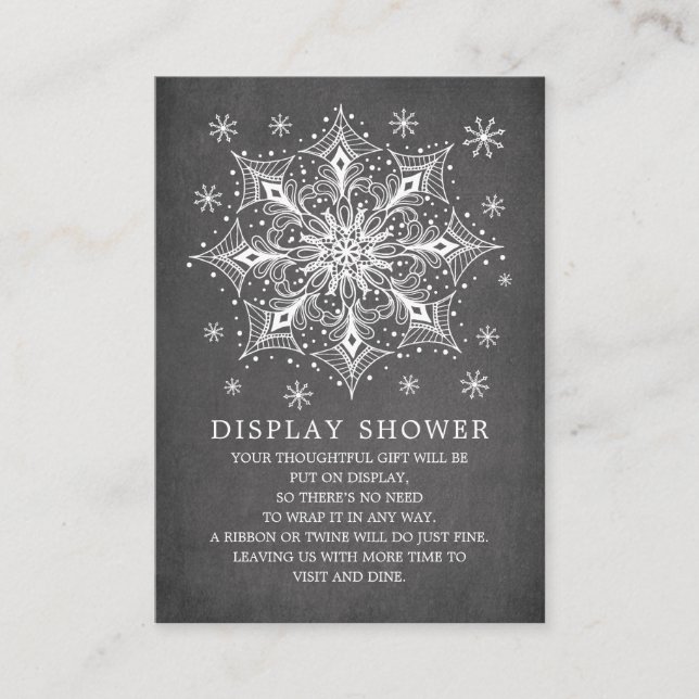 Tarjeta De Recepción Pequeña ducha de pantalla Baby Shower de invierno  (Anverso)