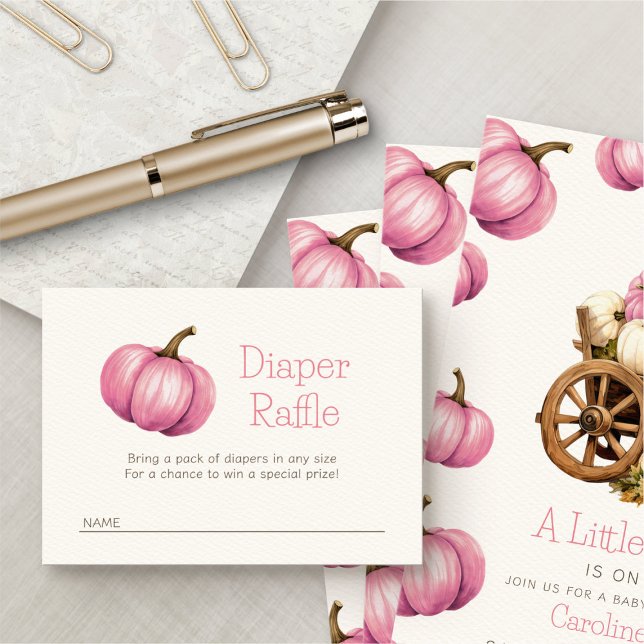 Tarjeta De Recepción Pequeña Ducha Raffle de calabaza (Subido por el creador)