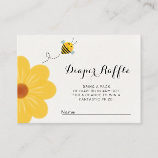Tarjeta De Recepción Pequeña flor amarilla Baby Shower rifa de pañales