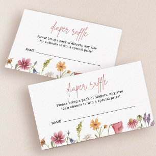 Tarjeta De Recepción Pequeña flor silvestre Baby Shower Diaper Raffle T