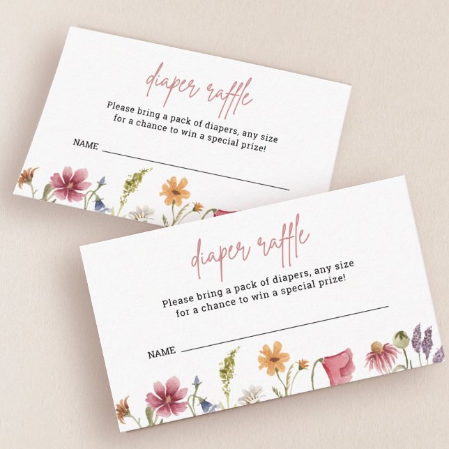 Tarjeta De Recepción Pequeña flor silvestre Baby Shower Diaper Raffle T (Subido por el creador)