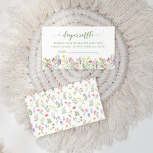 Tarjeta De Recepción Pequeña flor silvestre bebé rifa de pañales