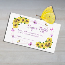 Tarjeta De Recepción Pequeña mariposa Baby Shower Diaper Raffle