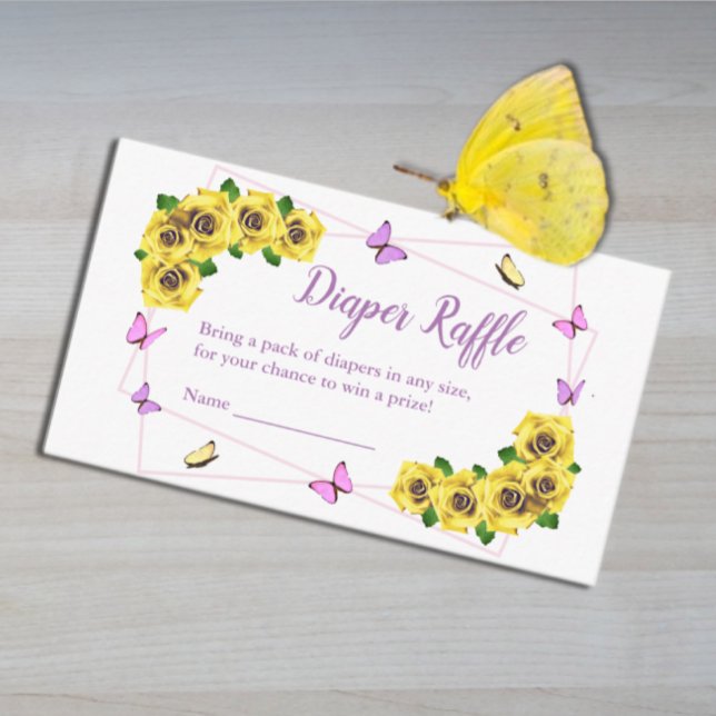 Tarjeta De Recepción Pequeña mariposa Baby Shower Diaper Raffle (Subido por el creador)