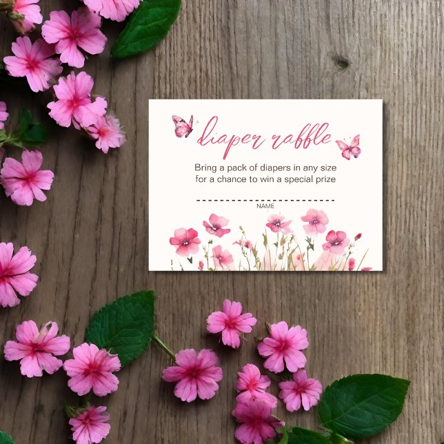 Tarjeta De Recepción Pequeña Mariposa Rosa Jardín Diaper Primavera Raff (Subido por el creador)