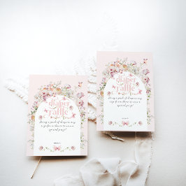 Tarjeta De Recepción Pequeña mariposa Rubor Chica floral rosa Baby Show