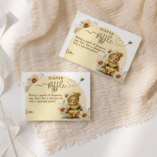 Tarjeta De Recepción Pequeña miel de oso Baby Shower Diaper