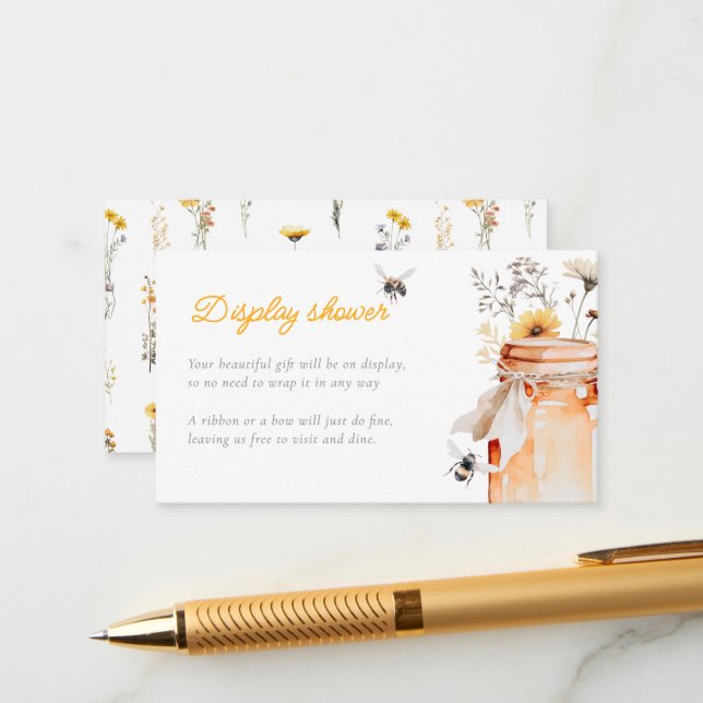 Tarjeta De Recepción Pequeña Miel En Camino Muestra Ducha (Anverso/Reverso In Situ)